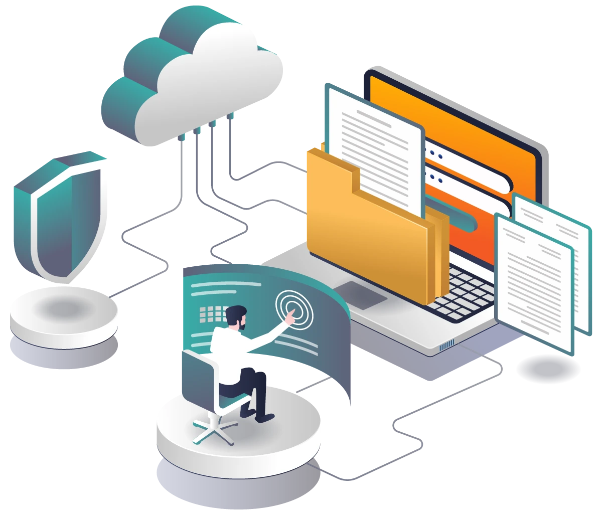 A computer connected to the cloud